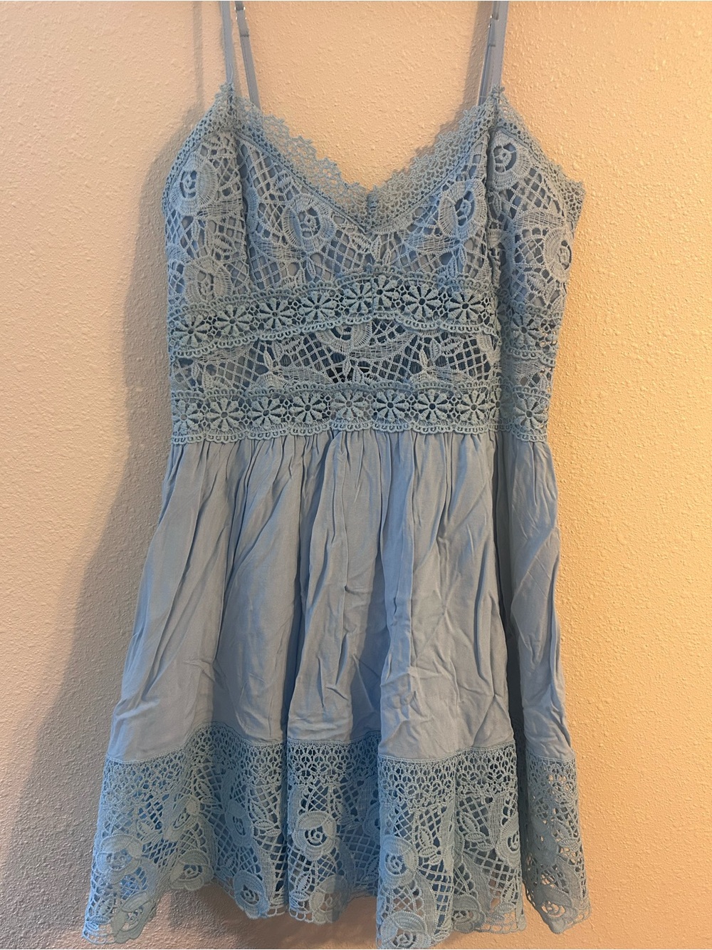 Rue21 Light Blue Crochet Lace Cami Mini Dress NWT Size Medium